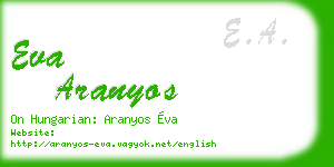 eva aranyos business card